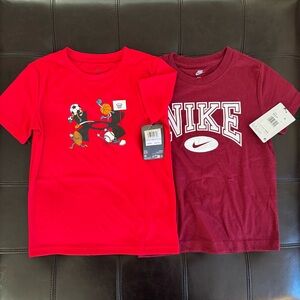 Under Armour & Nike Boys Graphic Tees Red / Maroon Athleticwear